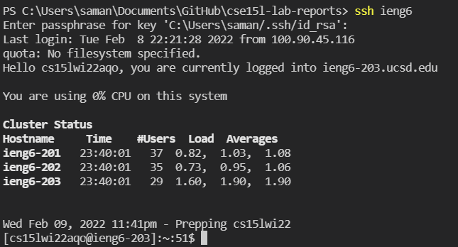 Using a configuration file to log into ieng6